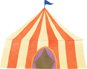 Stylized Watercolor Circus Tent